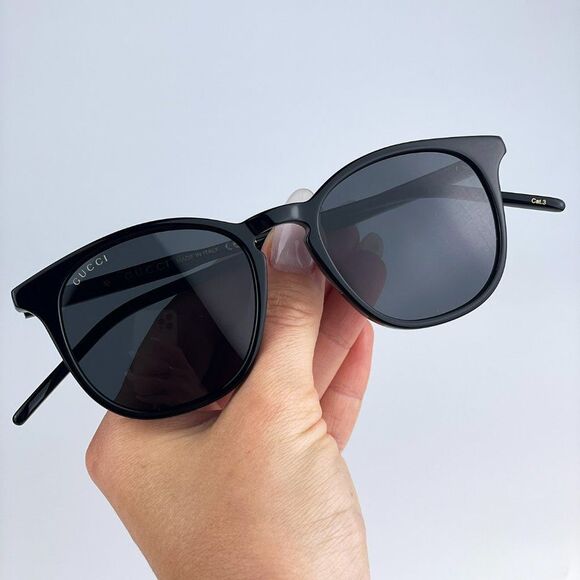 Gucci GG1157S 001 BRAND NEW Sunglasses Black Grey Round Unisex - Picture 1 of 16